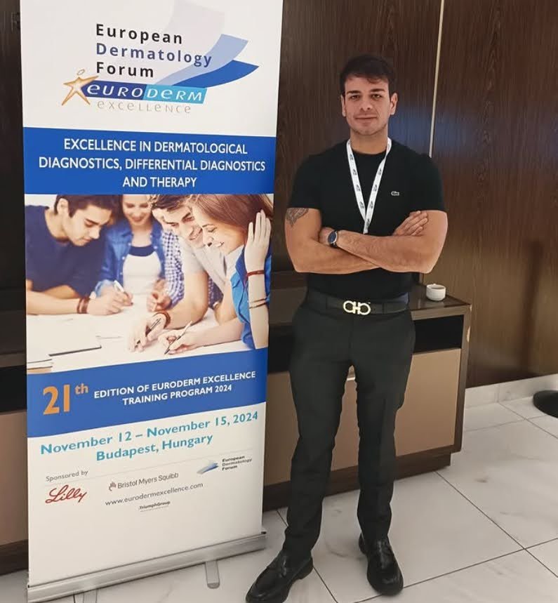 Dermatologo rappresentante dell'Italia alla Masterclass Europea "Euroderm Excellence", Budapest 2024